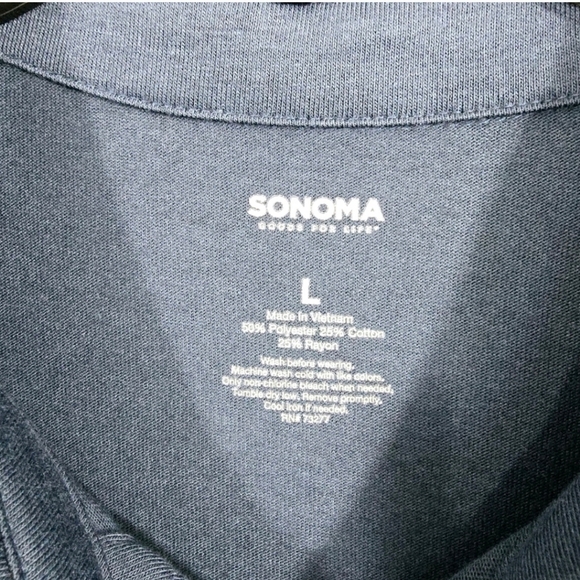 NWT Men's Sonoma Short Sleeve Polo Shirt - Navy Blue - Picture 5 of 5